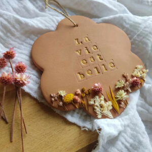 Médaillon en argile - Fleur